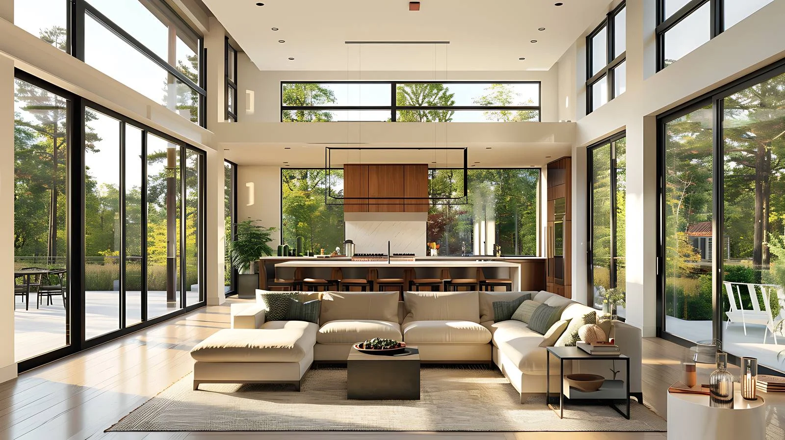 Luxurious Living and Kitchen Space Design — free download from Dotvec