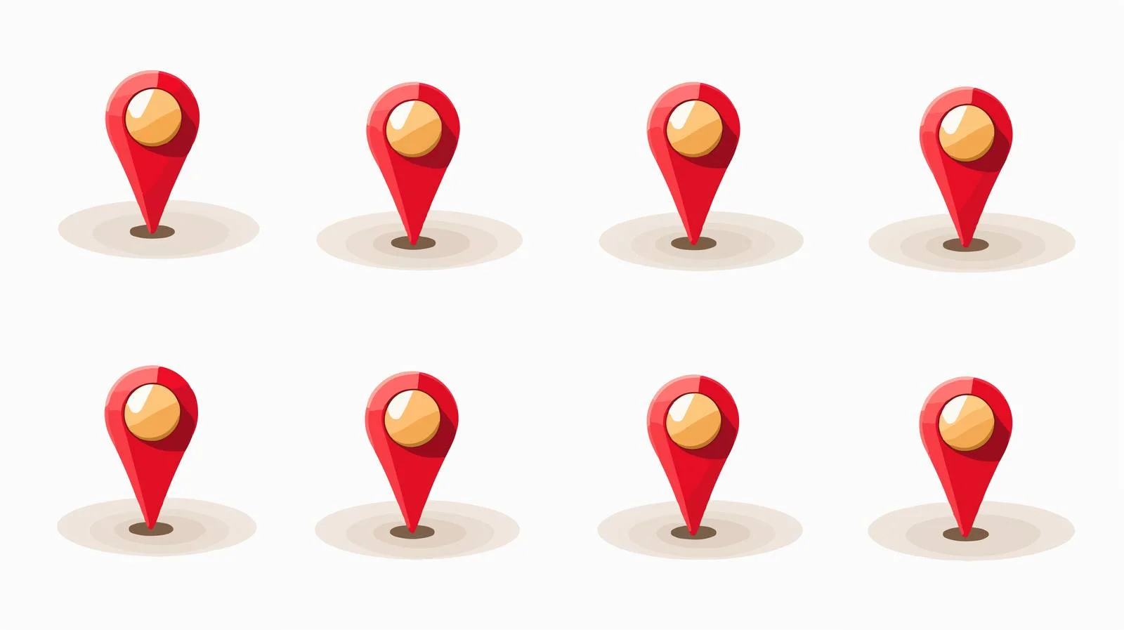 Red Pointer Location Pin Collection Icon — free download from Dotvec