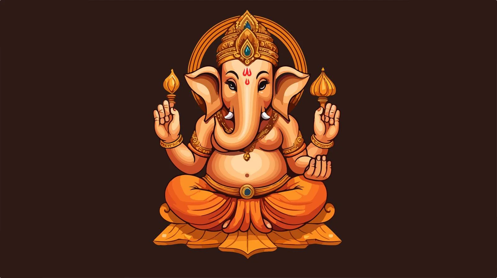 Lord Ganesh Vector Cartoon Illustration — free download from Dotvec