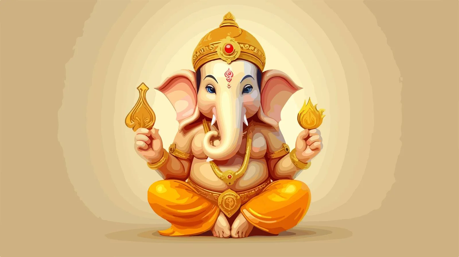 Lord Ganesh Cartoon Vector Illustration — free download from Dotvec