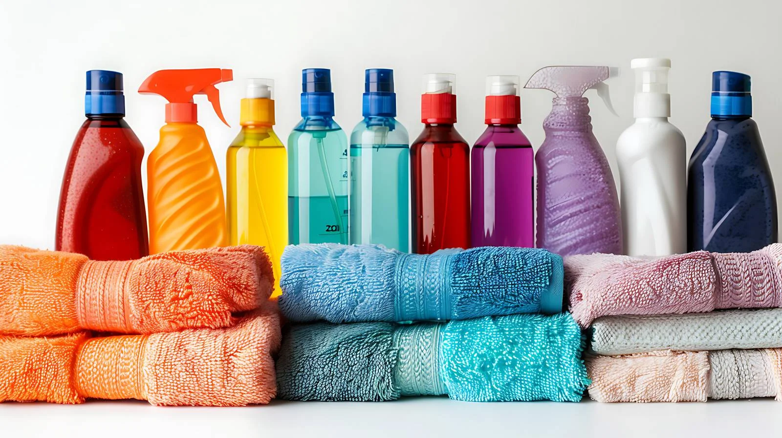 Assorted Cleaning Chemical Bottles Arrangement — free download from Dotvec