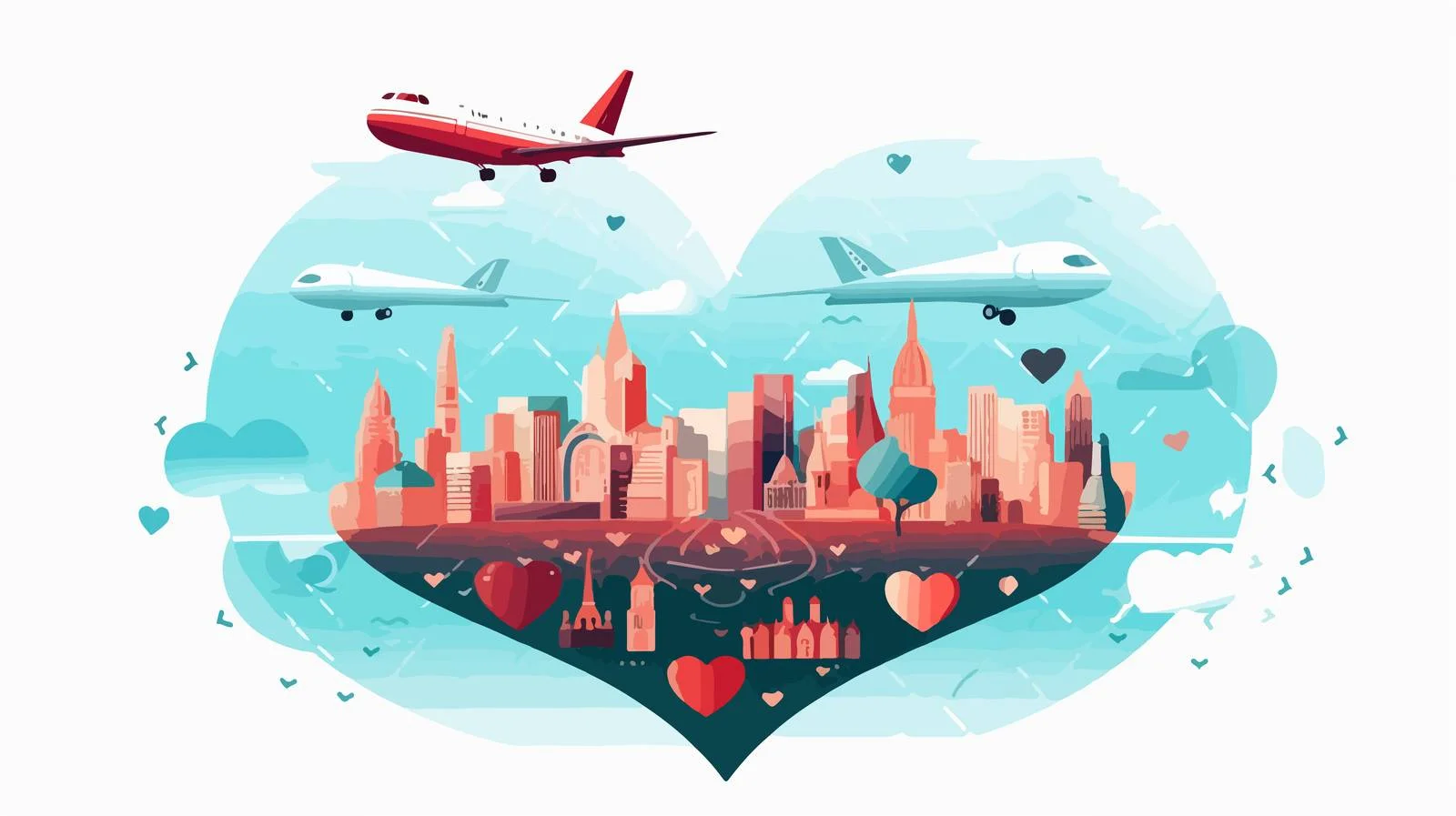 Romantic Plane Routes Exploration — free download from Dotvec