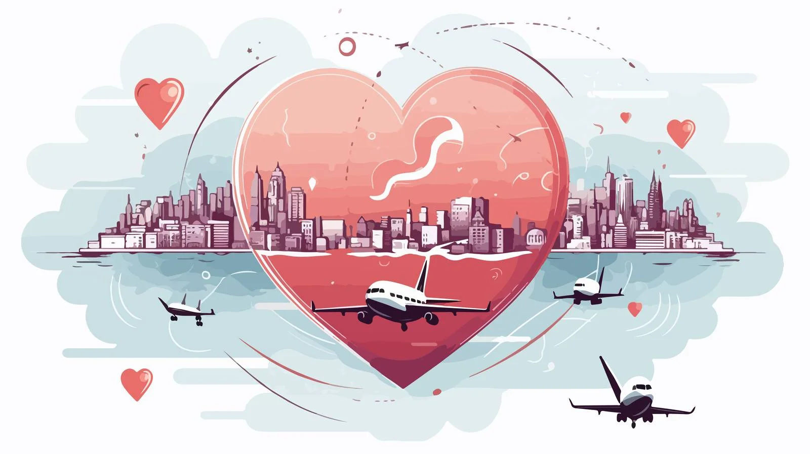 Romantic Plane Routes Exploration — free download from Dotvec