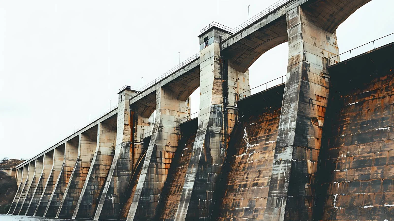 Stark Dam Towering Against Isolated Sky — free download from Dotvec