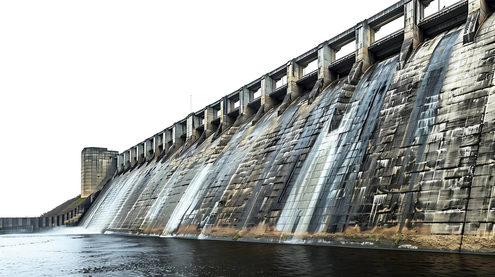 Elevated view of dam under clear sky — free download from Dotvec