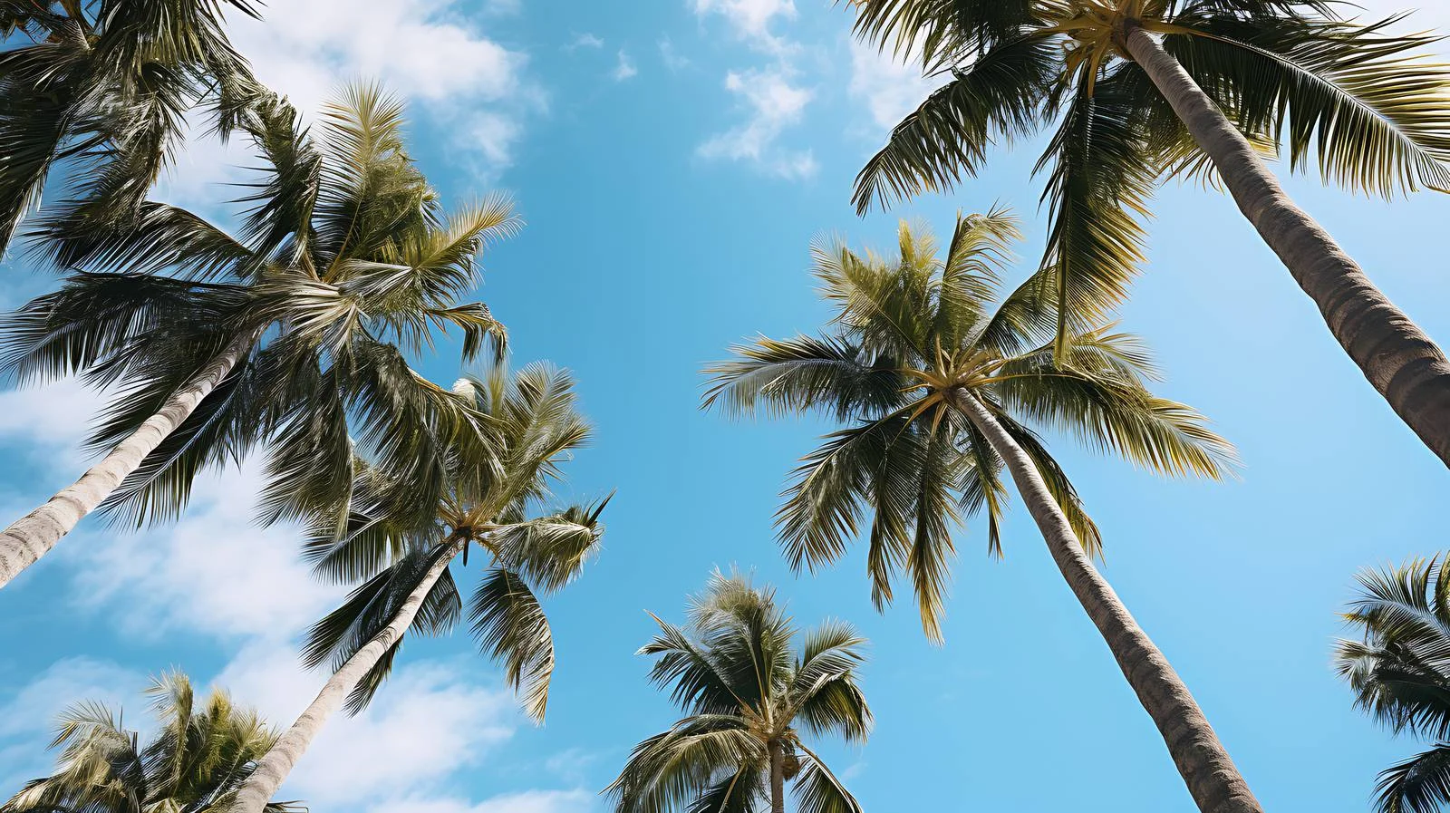 Tropical Palm Trees Against Blue Sky — free download from Dotvec