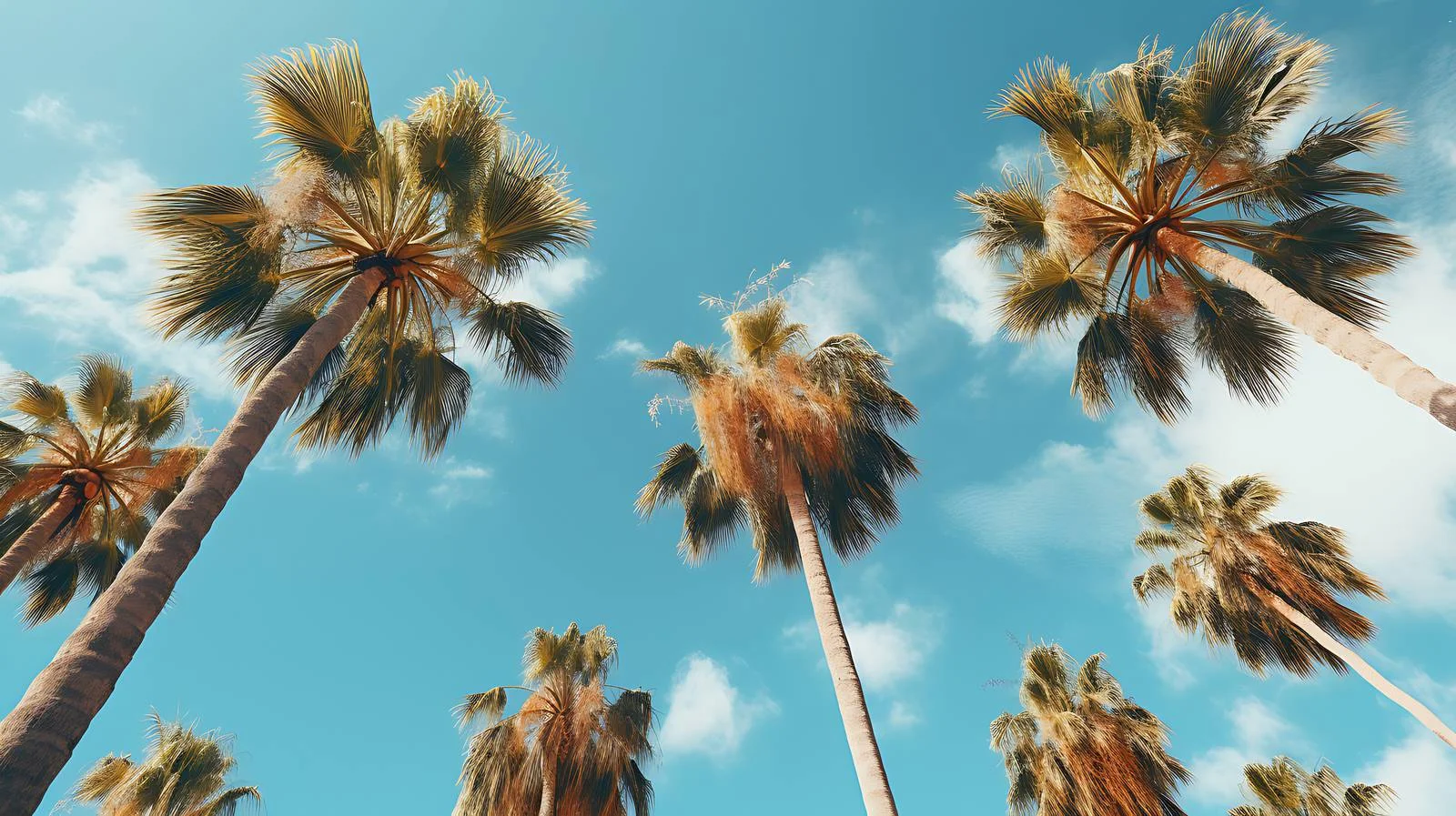 Palm Trees Towering Against Azure Sky — free download from Dotvec