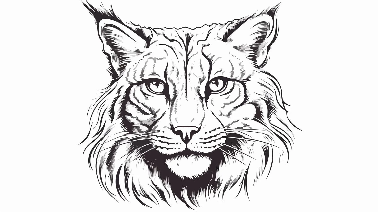 Hand-Drawn Lynx Head Vector Sketch — free download from Dotvec
