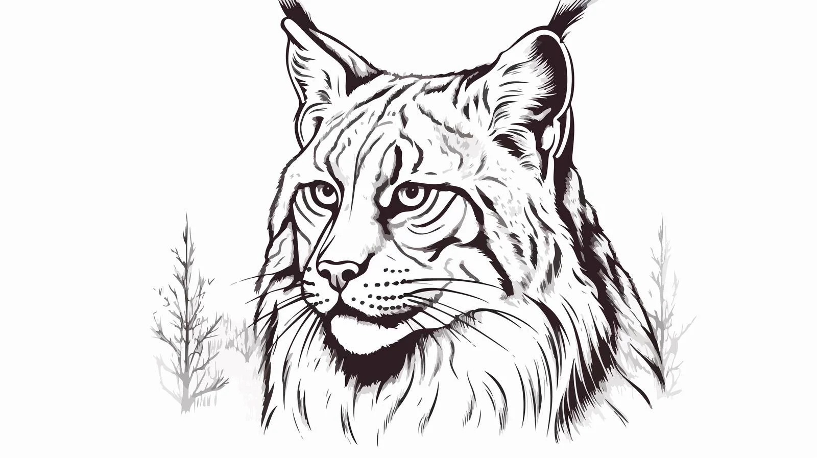 Detailed Lynx Head Sketch Illustration — free download from Dotvec