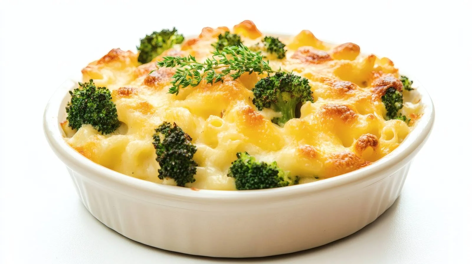 Cheesy Mac with Broccoli on White — free download from Dotvec