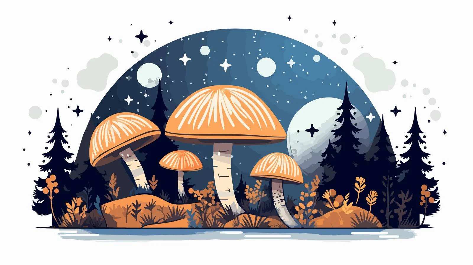 Hand-drawn Magic Mushroom Vector Illustration — free download from Dotvec