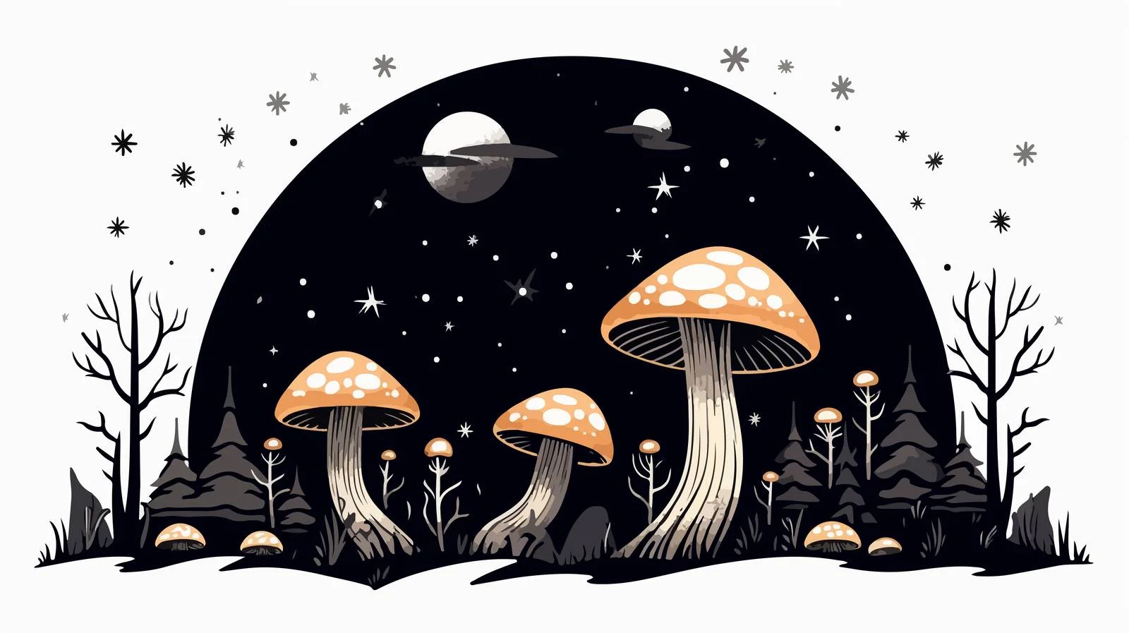 Hand-Drawn Magic Mushroom Illustration — free download from Dotvec