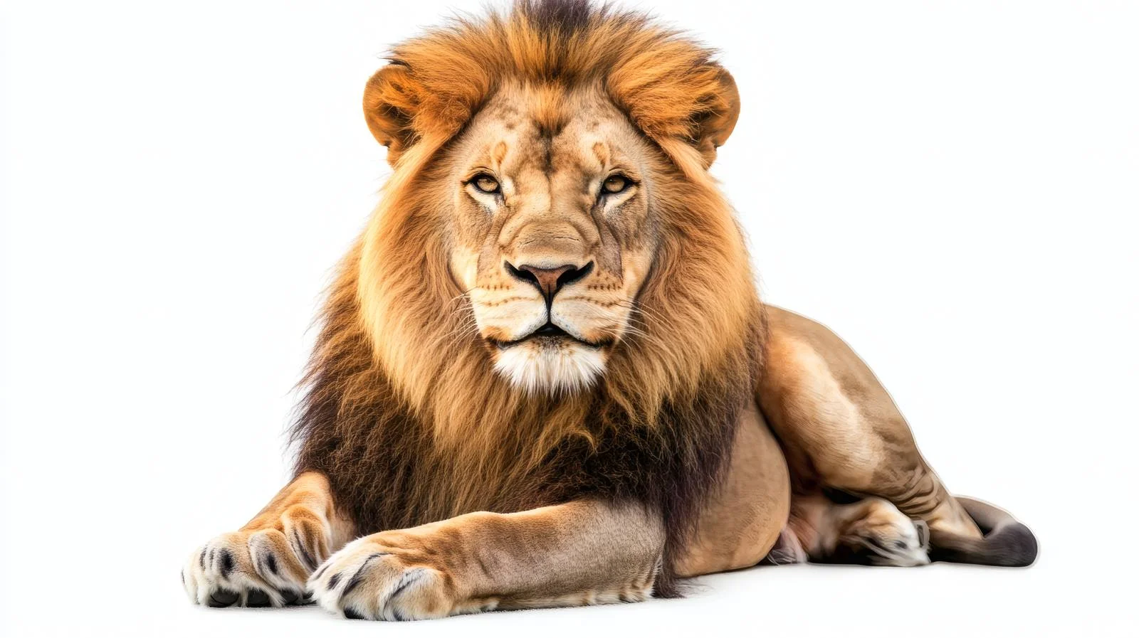 Majestic Male Lion on White Background — free download from Dotvec