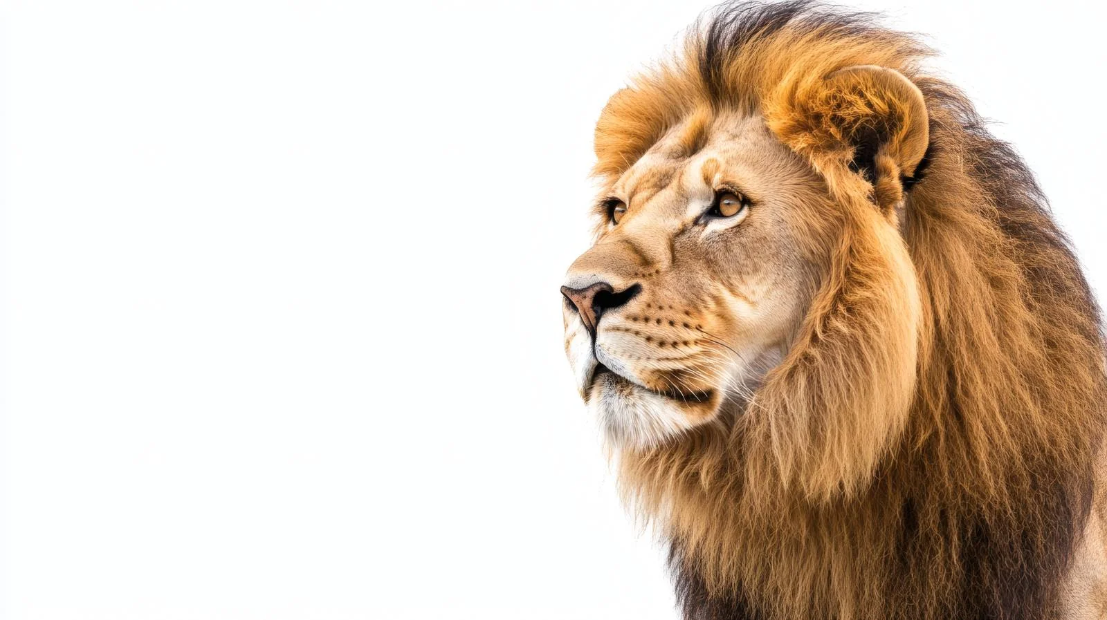Majestic Male Lion on White Background — free download from Dotvec