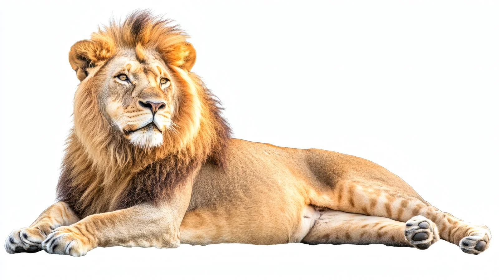 Majestic Male Lion on White Background — free download from Dotvec
