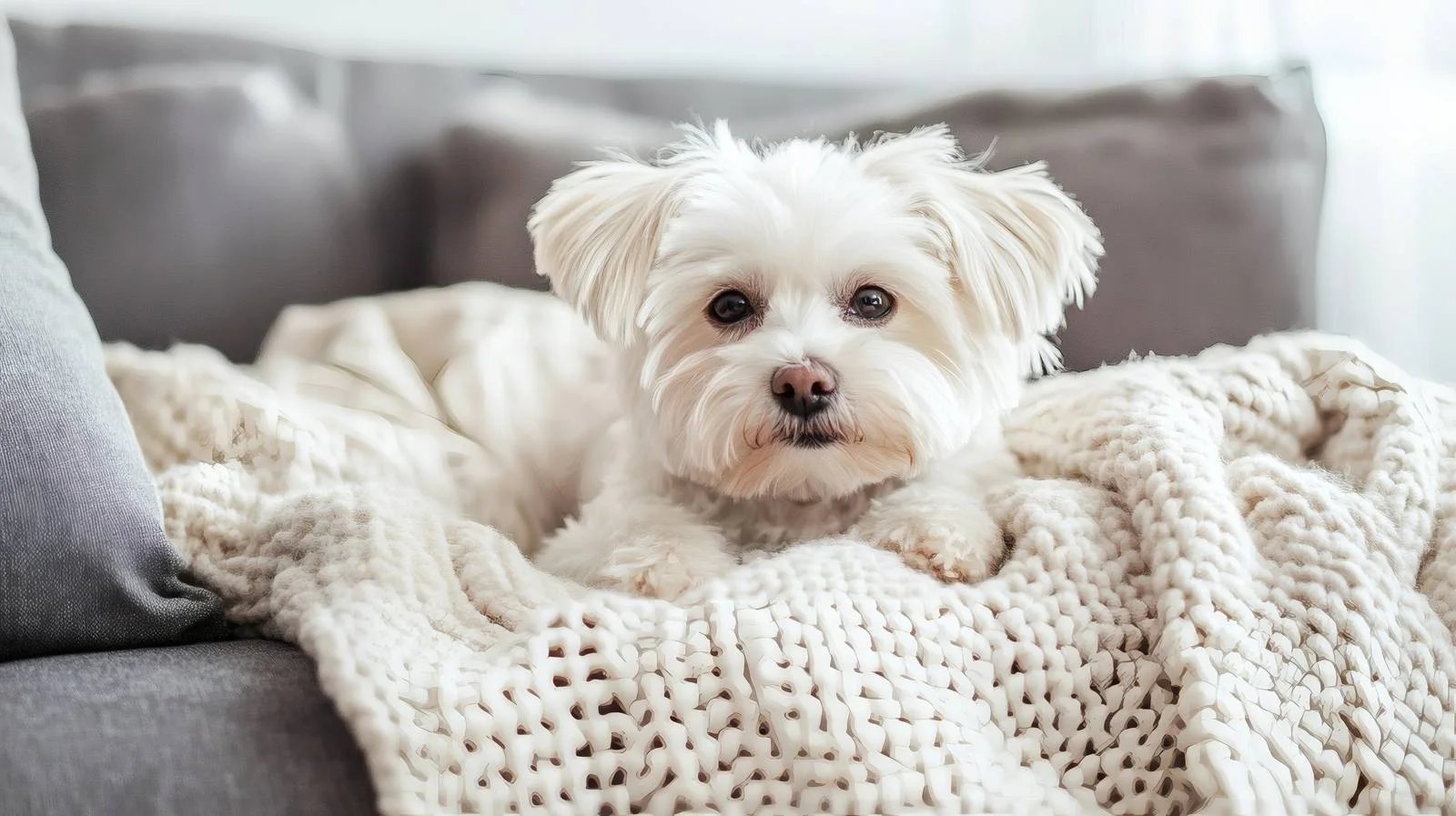 Elegant Maltese Dog in Serene Room — free download from Dotvec