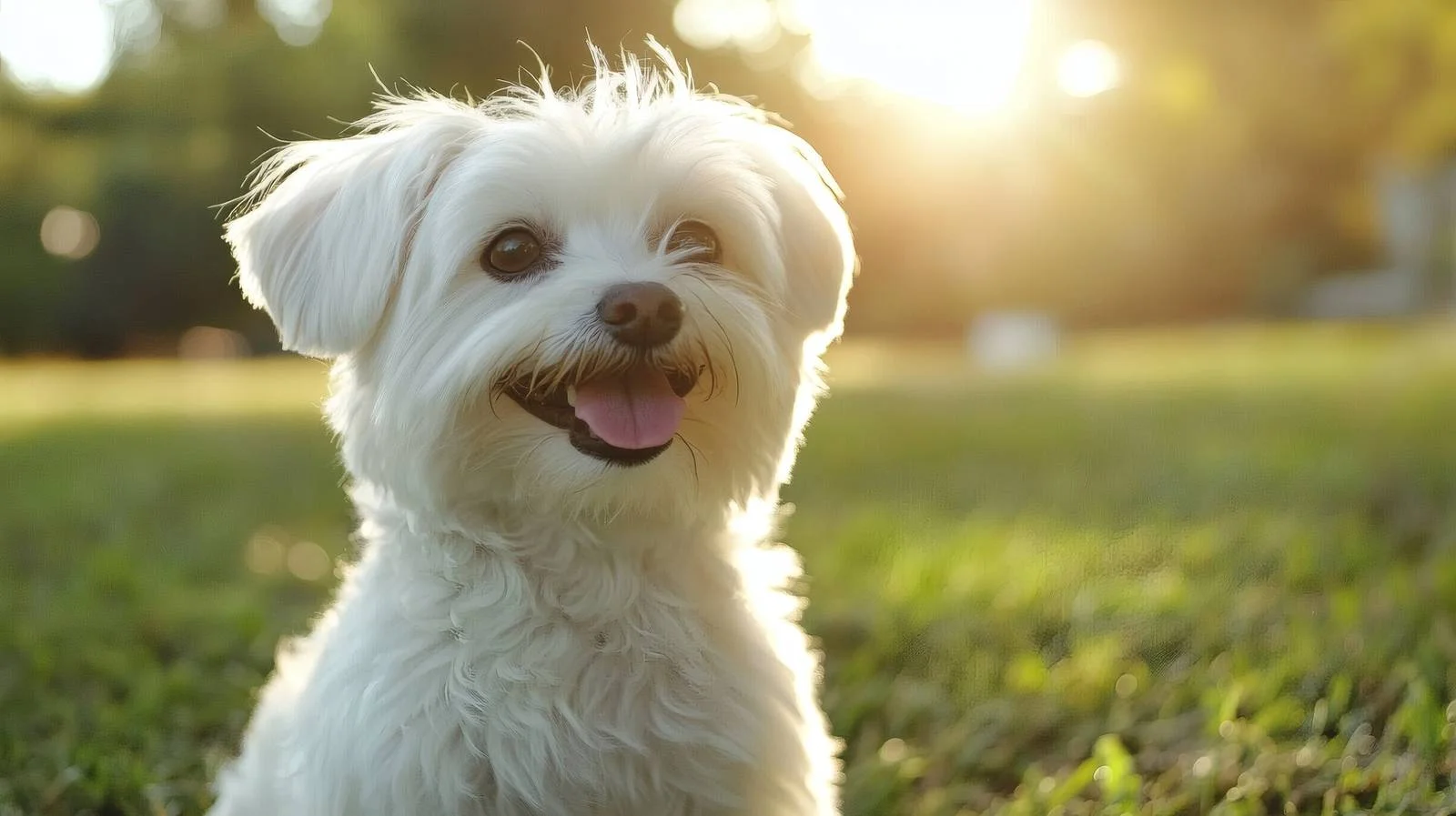 Elegant Maltese Lapdog in Summer Park — free download from Dotvec