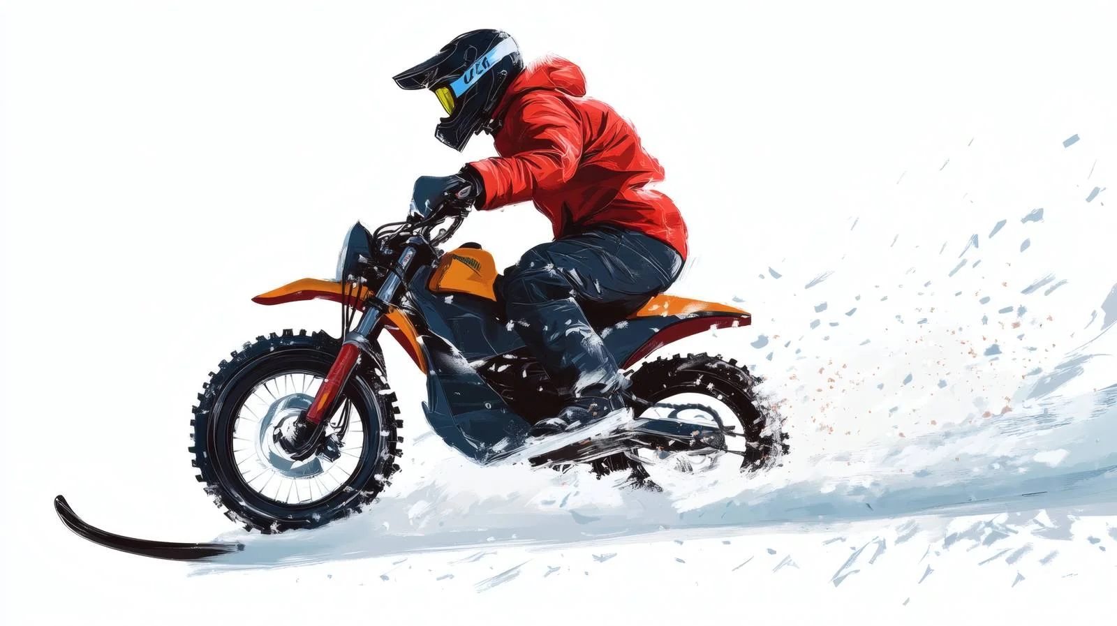 Snowbike rider on white background — free download from Dotvec