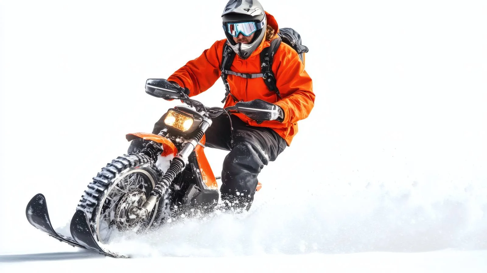 Snowbike rider on isolated white background — free download from Dotvec