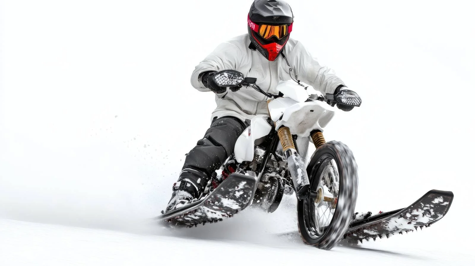 Snowbike rider on white background — free download from Dotvec