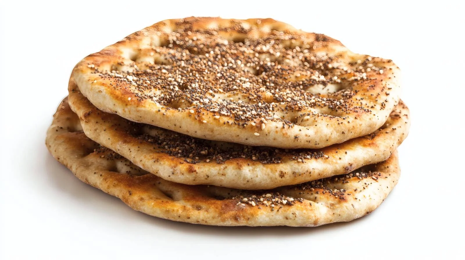 Traditional Manakeesh Zaatar Flatbread on White — free download from Dotvec