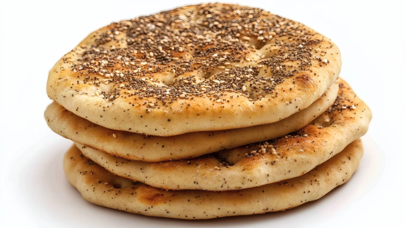 Traditional Zaatar Flatbread on White Background — free download from Dotvec