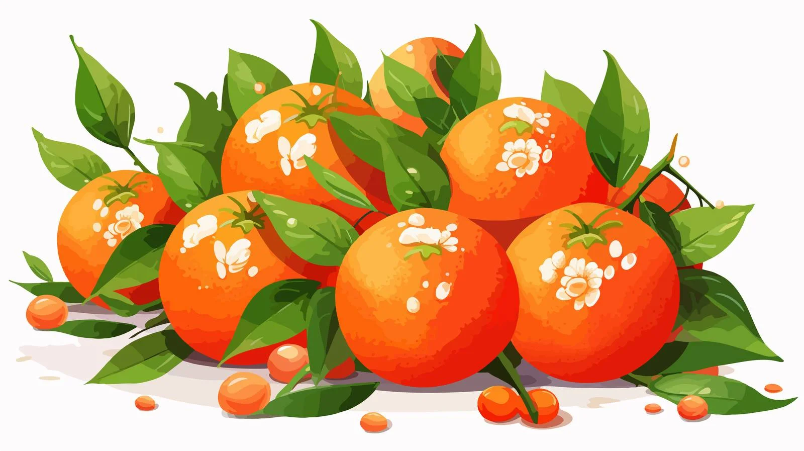 Festive Mandarin Oranges with Red Paper — free download from Dotvec