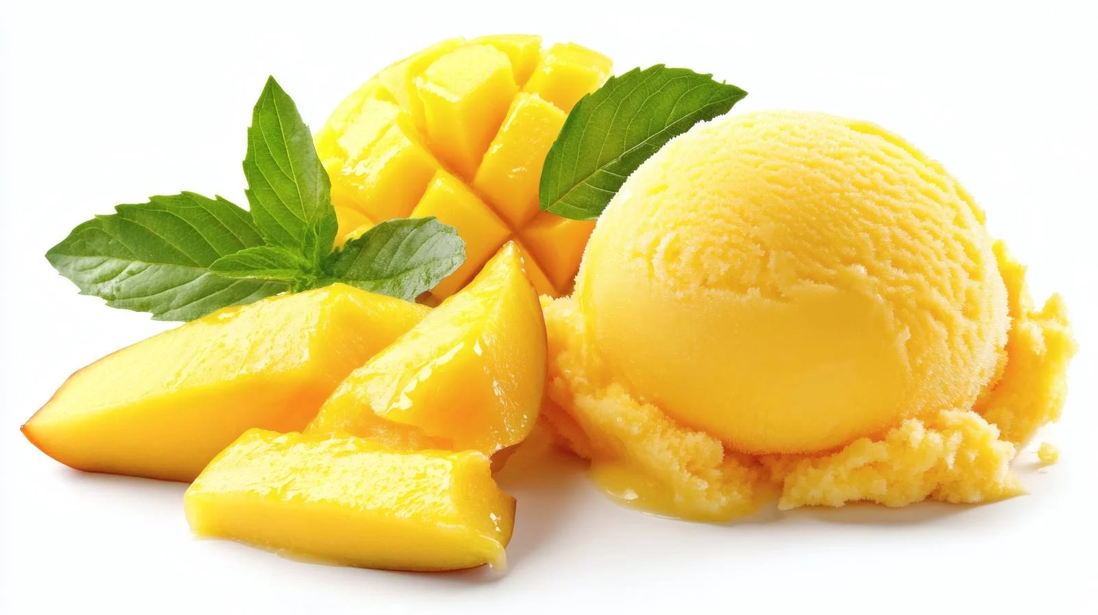 Exquisite Mango Ice Cream on White — free download from Dotvec