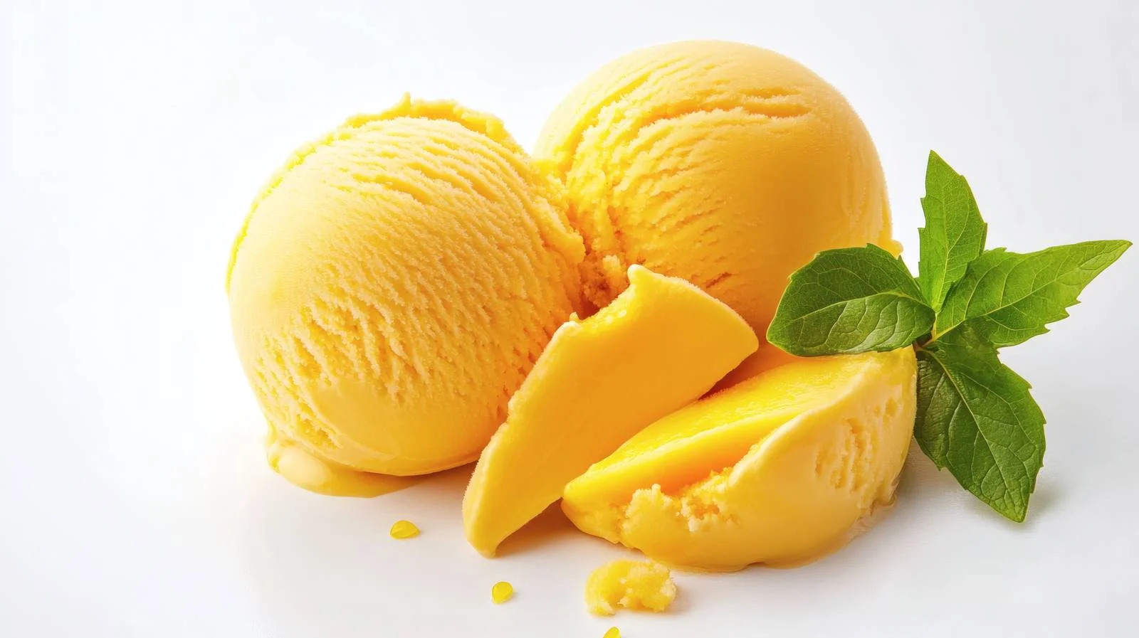 Creamy Mango Sorbet on White Background — free download from Dotvec