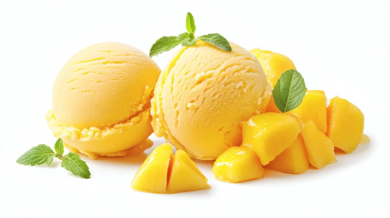 Creamy Mango Sorbet on White Background — free download from Dotvec