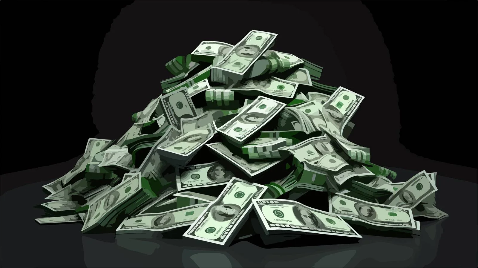 Stacked Dollar Bills Illustration — free download from Dotvec