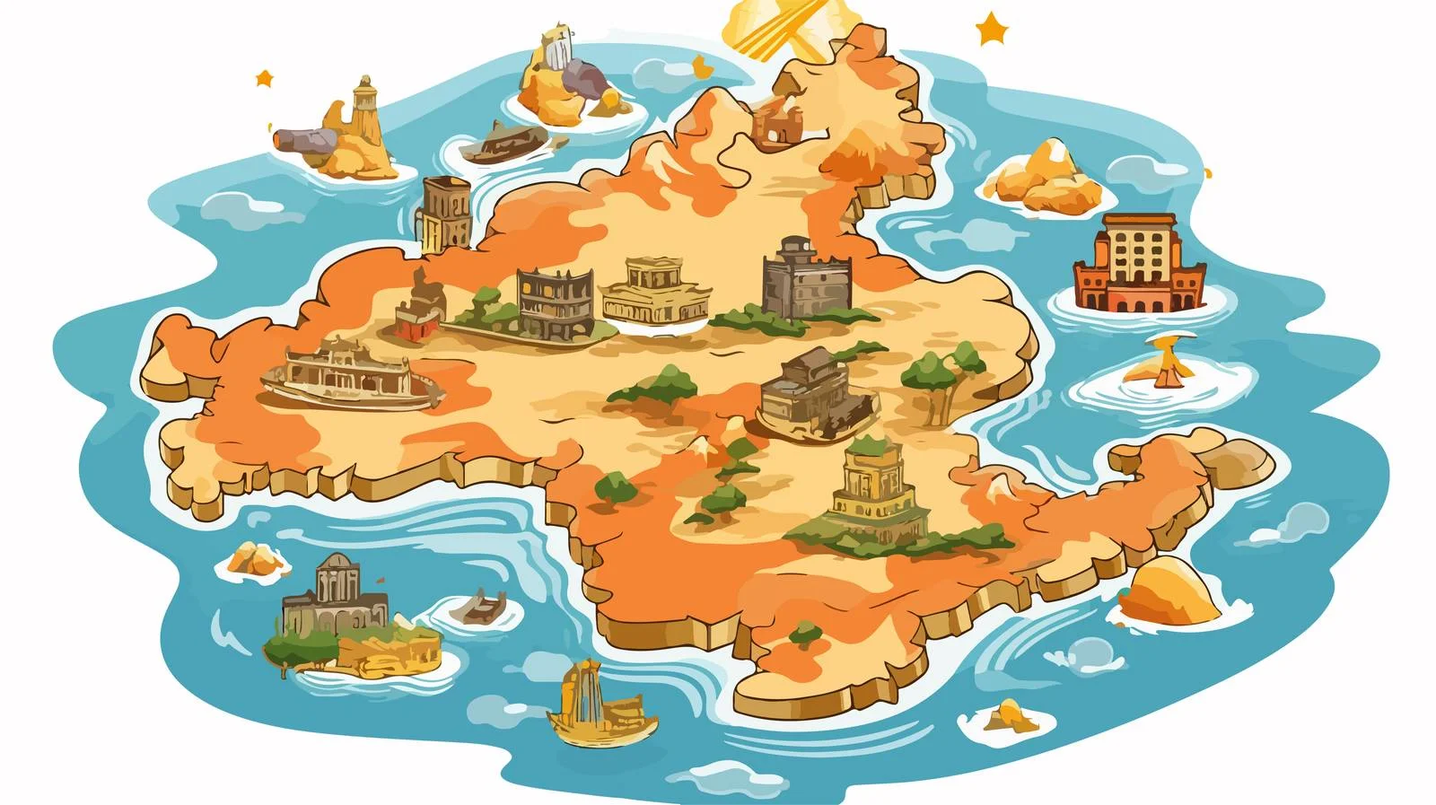China Piggy Bank World Map — free download from Dotvec