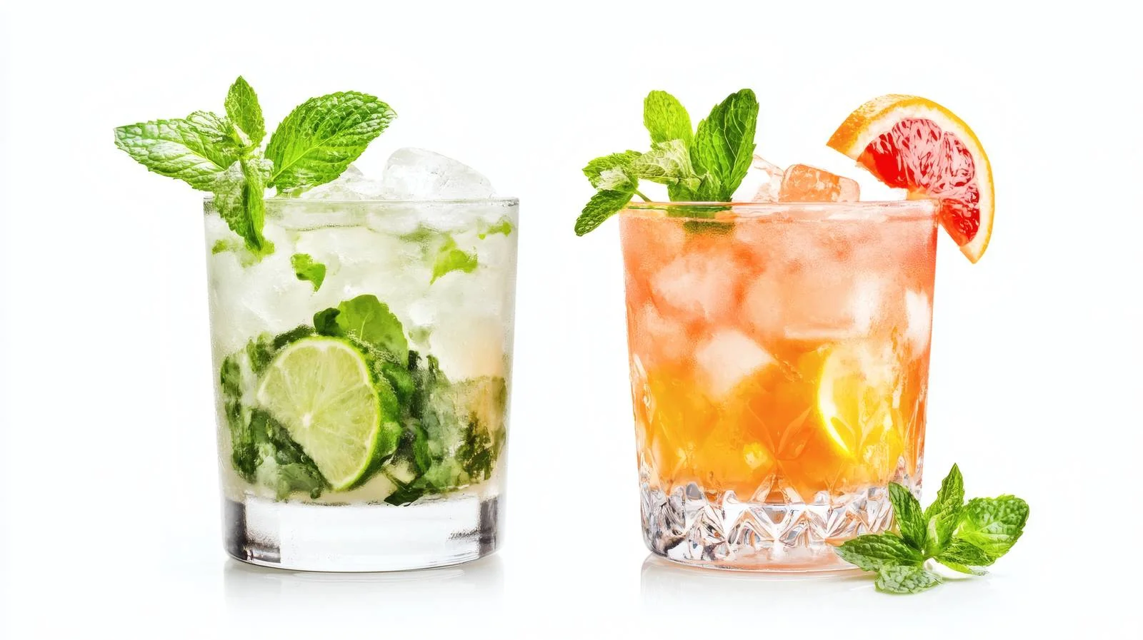 Exquisite Margarita and Mojito Cocktail Isolation — free download from Dotvec