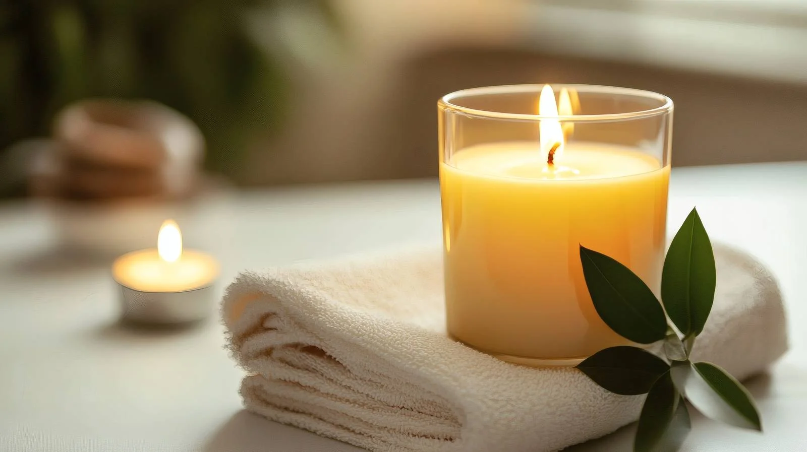 Tranquil Massage Candle on White Background — free download from Dotvec