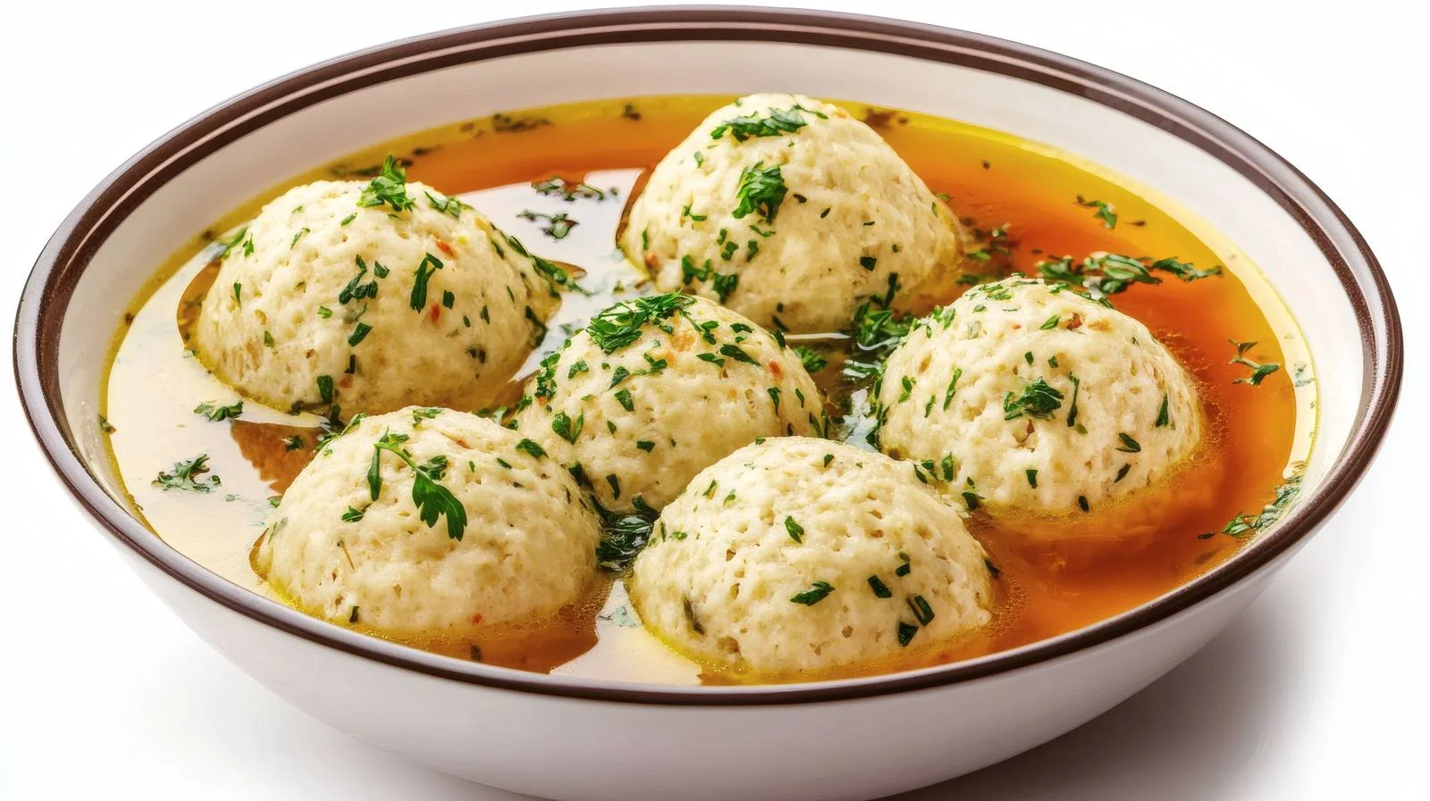 Traditional Matzoh Ball Soup on White — free download from Dotvec