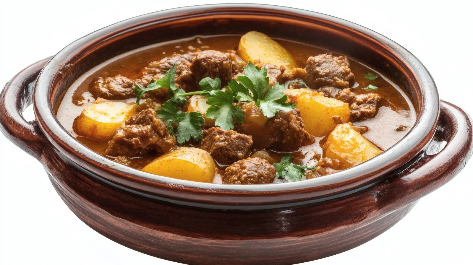 Savory Meat Potato Stew on White — free download from Dotvec