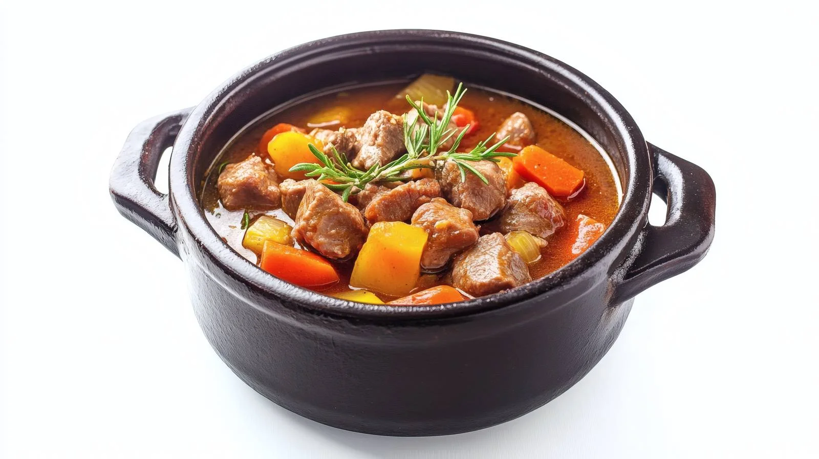 Savory Meat Veggie Stew on White — free download from Dotvec