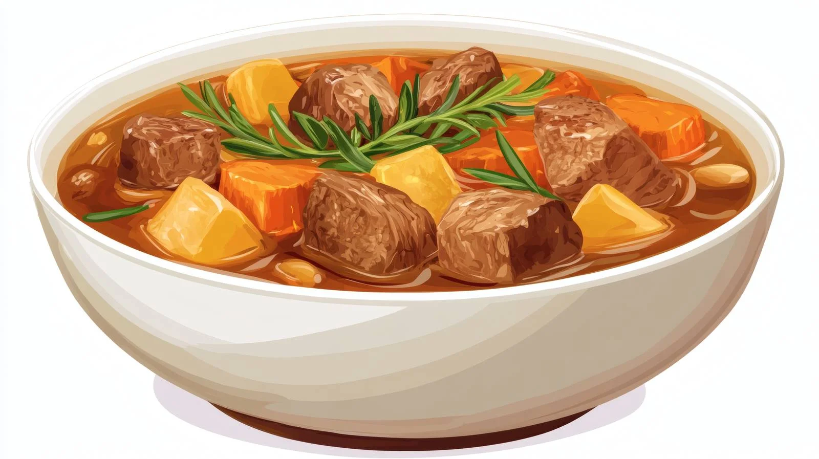 Savory Meat and Vegetable Stew on White — free download from Dotvec