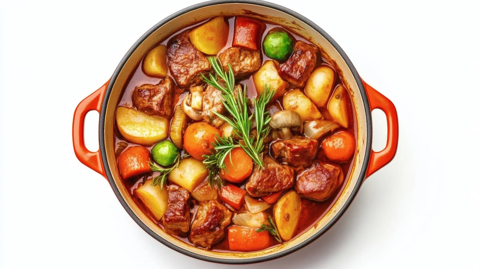 Savory Meat and Veg Stew on White — free download from Dotvec