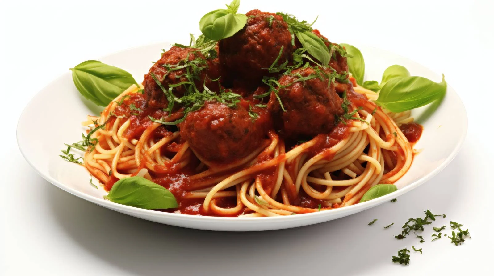 Classic Meatball Spaghetti Pasta on White — free download from Dotvec