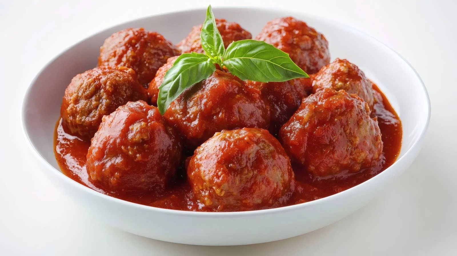Traditional Meatballs in Tomato Sauce on White — free download from Dotvec