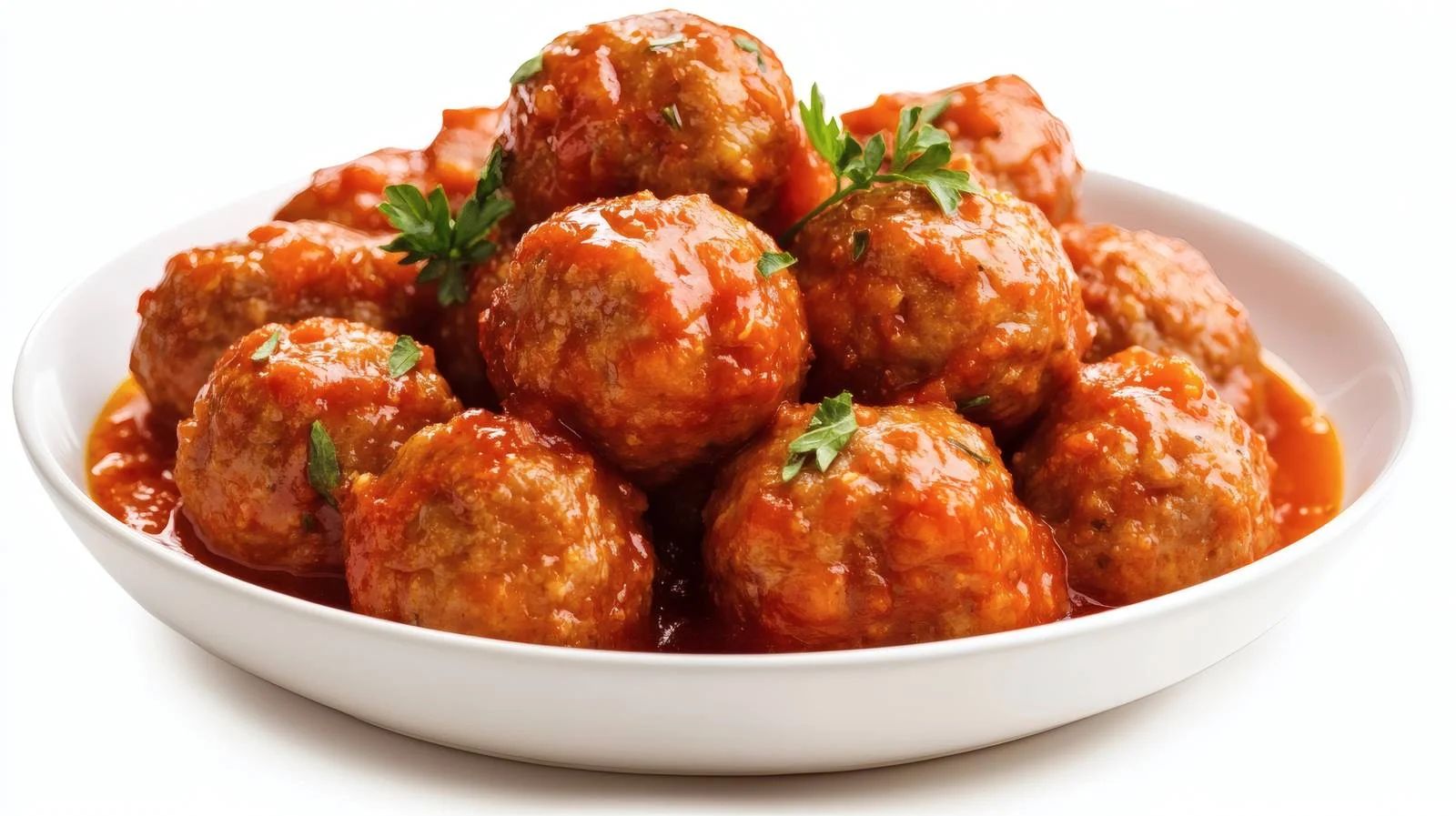 Tasty Meatballs in Tomato Sauce on White — free download from Dotvec