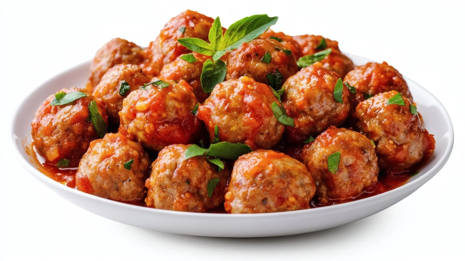 Delicious Meatballs in Tomato Sauce on White — free download from Dotvec