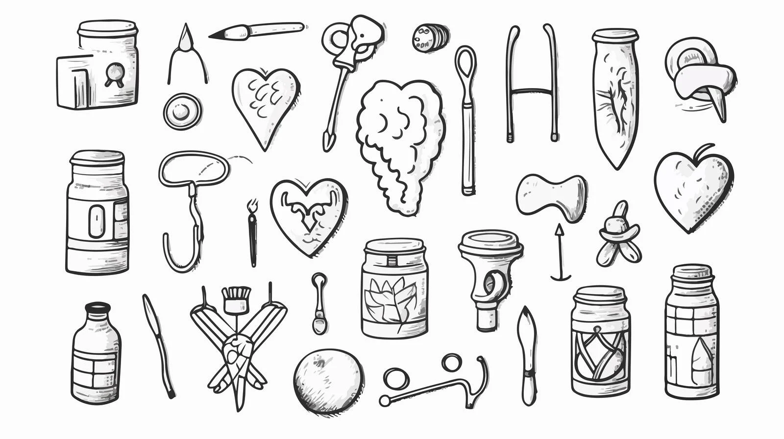 Medical Doodles Icon Set — free download from Dotvec
