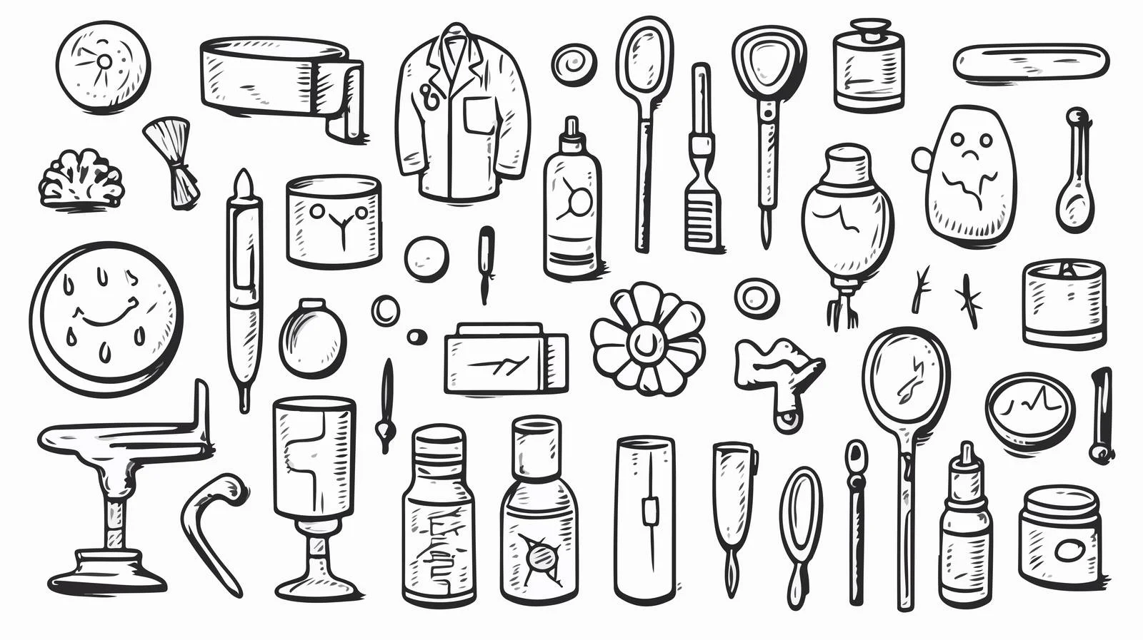 Medical Doodles Icons Set — free download from Dotvec