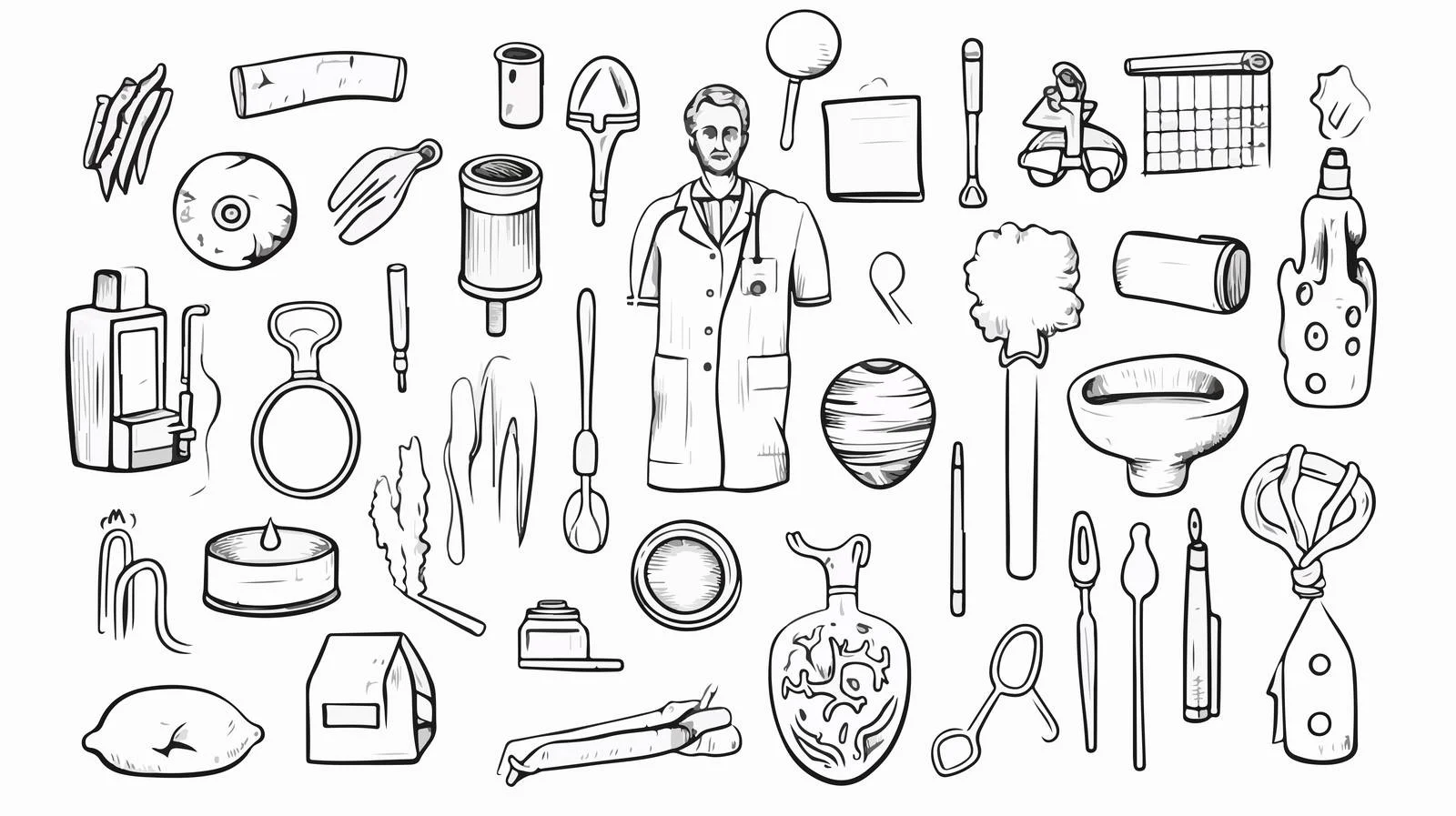 Medical Doodles Icons Set — free download from Dotvec