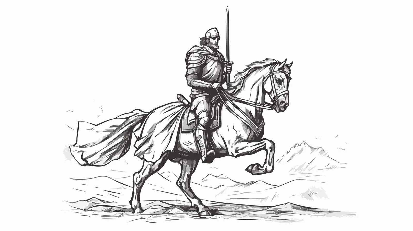 Medieval Knight on Horseback — free download from Dotvec
