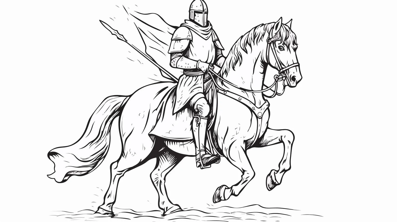 Medieval Knight on Horseback — free download from Dotvec