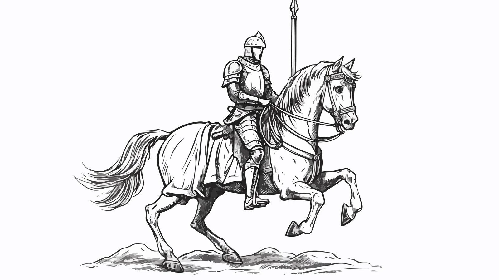 Medieval Knight on Horseback — free download from Dotvec
