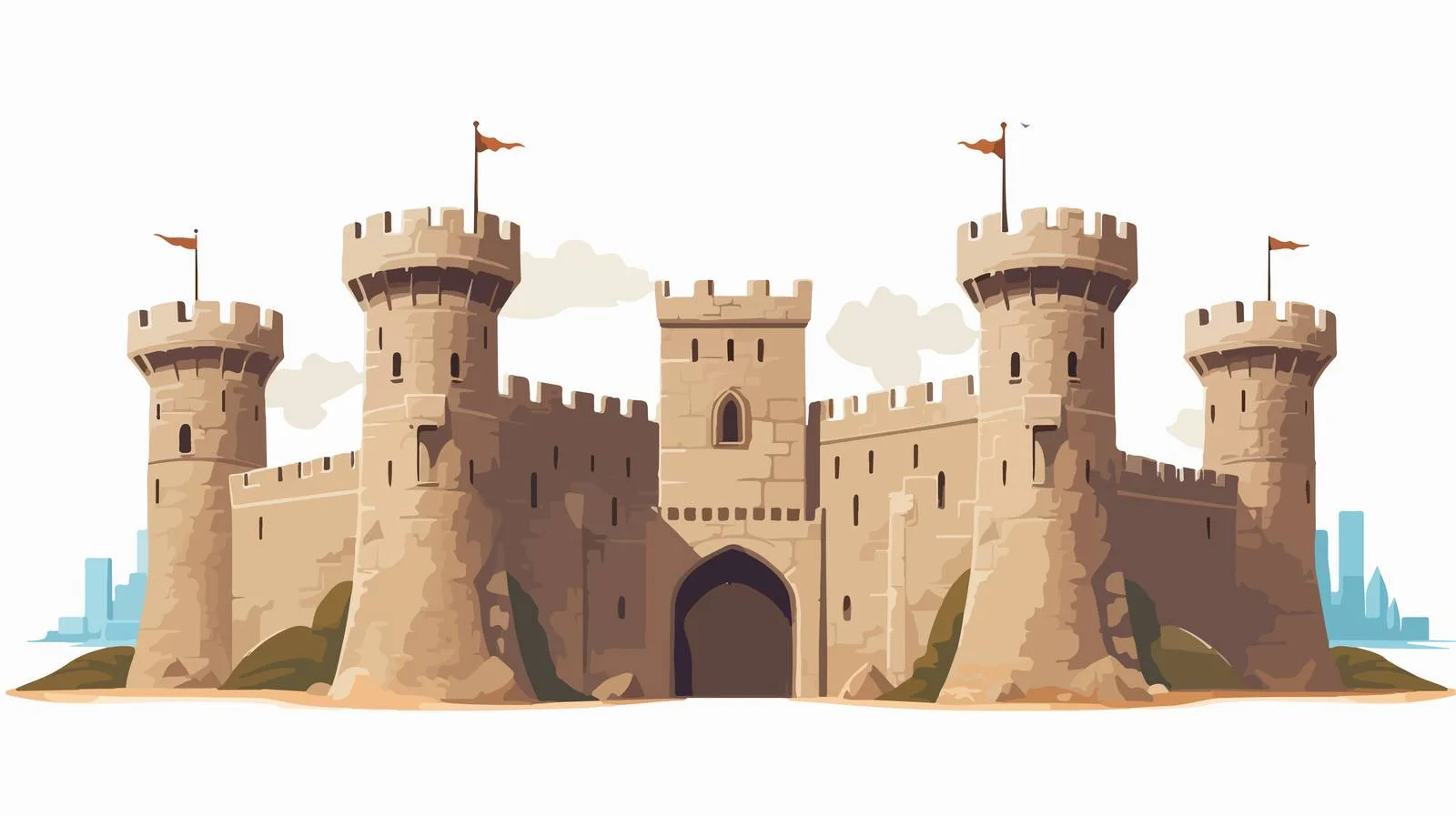 Medieval Stone Castle on Plain — free download from Dotvec